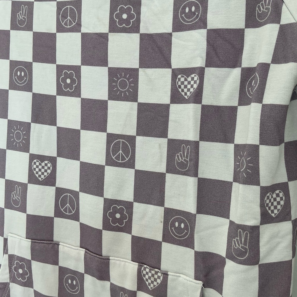 KIDS: Bird & Bean Pullover Bamboo Sweatshirt in Check It Out Blue - Picture 4 of 9